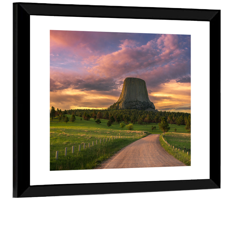 Devils Tower at Sunset Wall Art