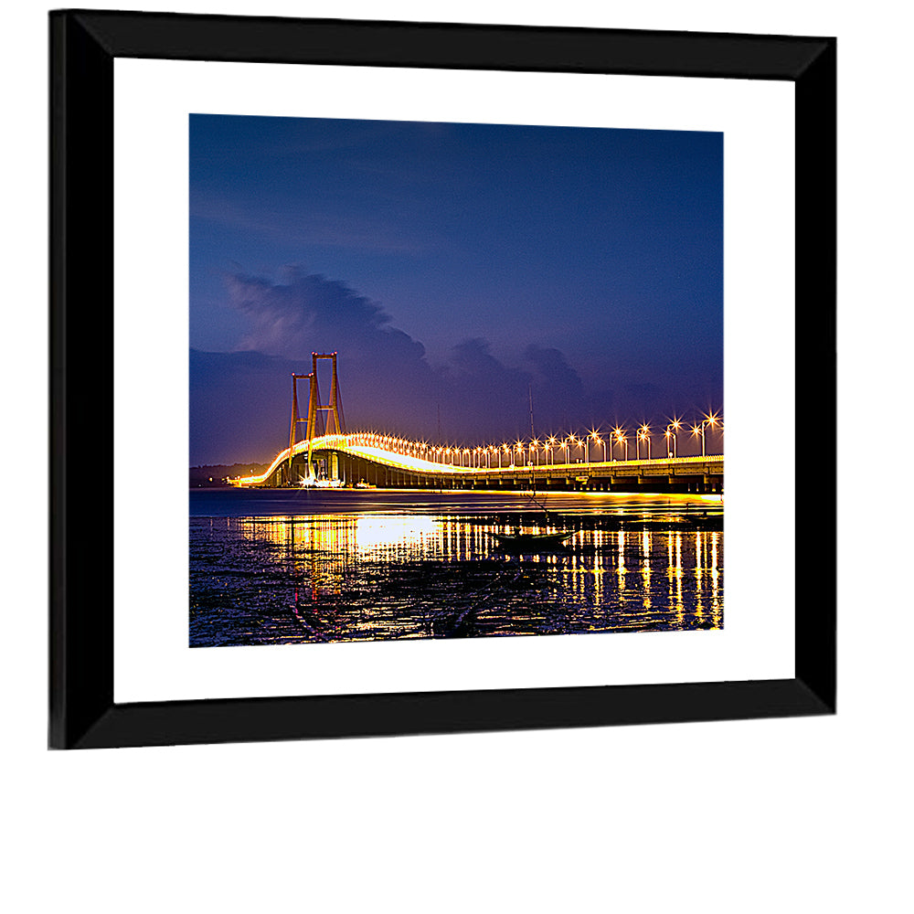 Suramadu Bridge at Dusk Wall Art