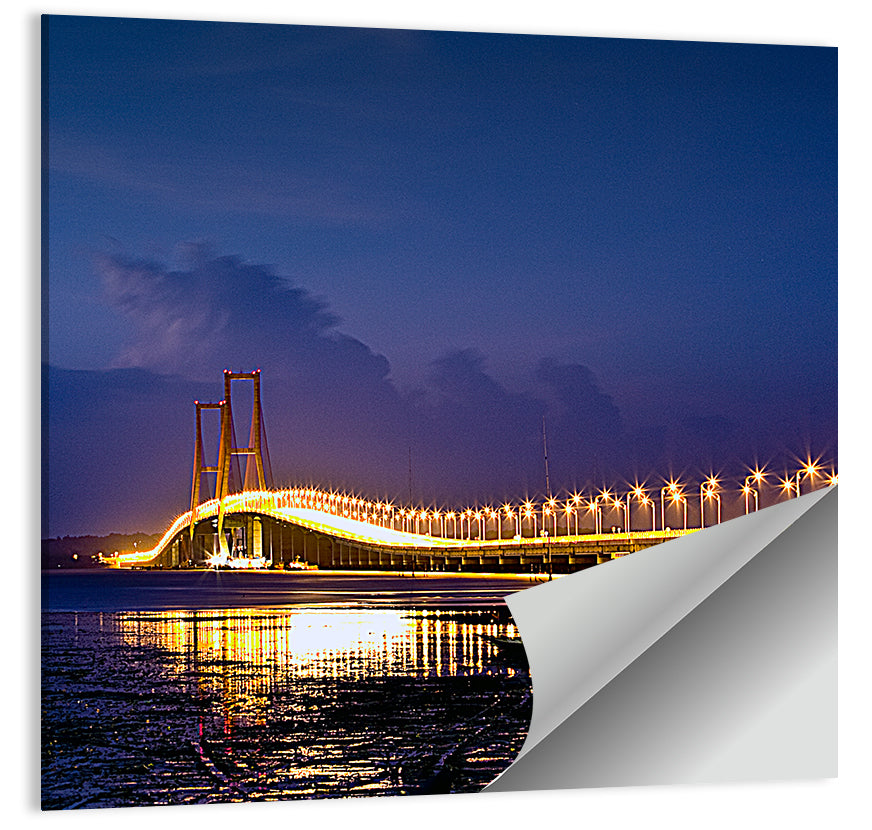 Suramadu Bridge at Dusk Wall Art
