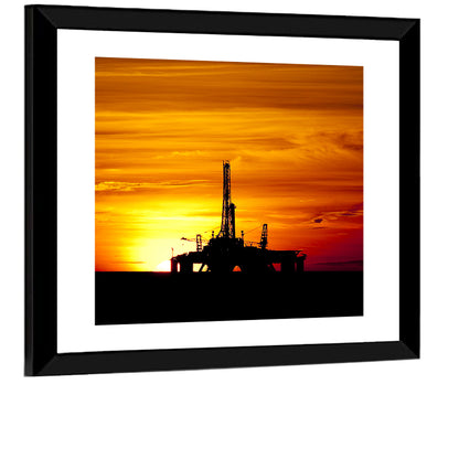 Oil Rig Sunset Wall Art