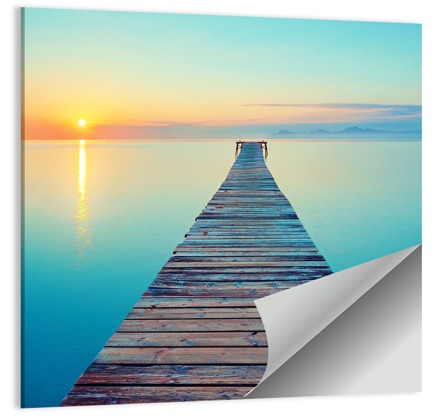 Wooden Footbridge at Sunset Wall Art