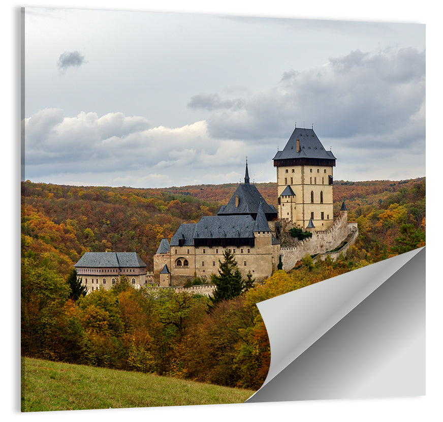 Karlštejn Castle in Autumn Forest Wall Art