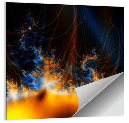 Solar Flames Abstract Wall Art