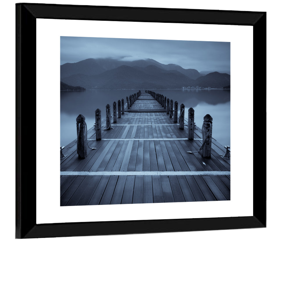 Long Lake Pier at Dusk Wall Art