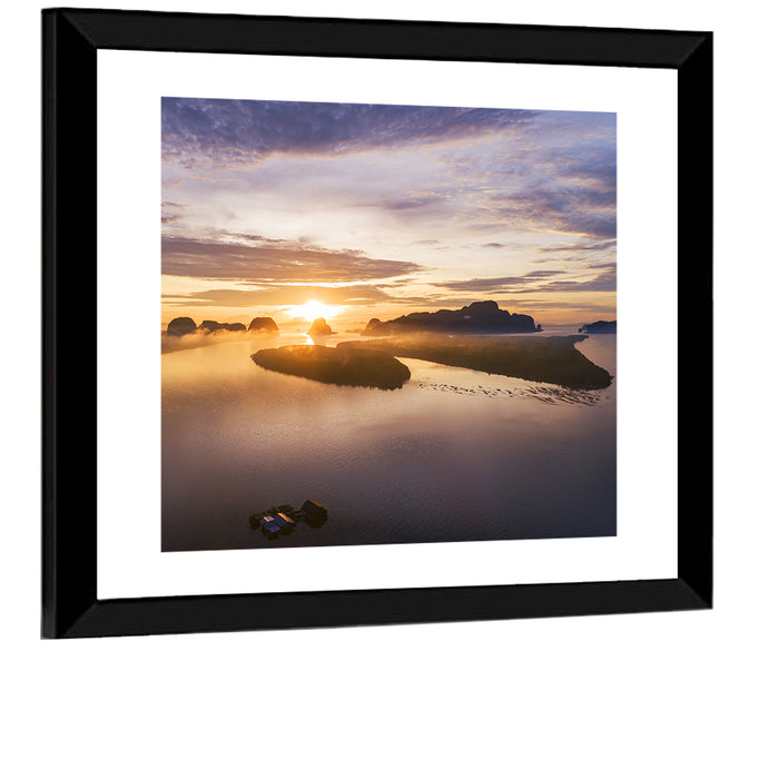 Phang Nga Bay Sunrise Wall Art as a framed print