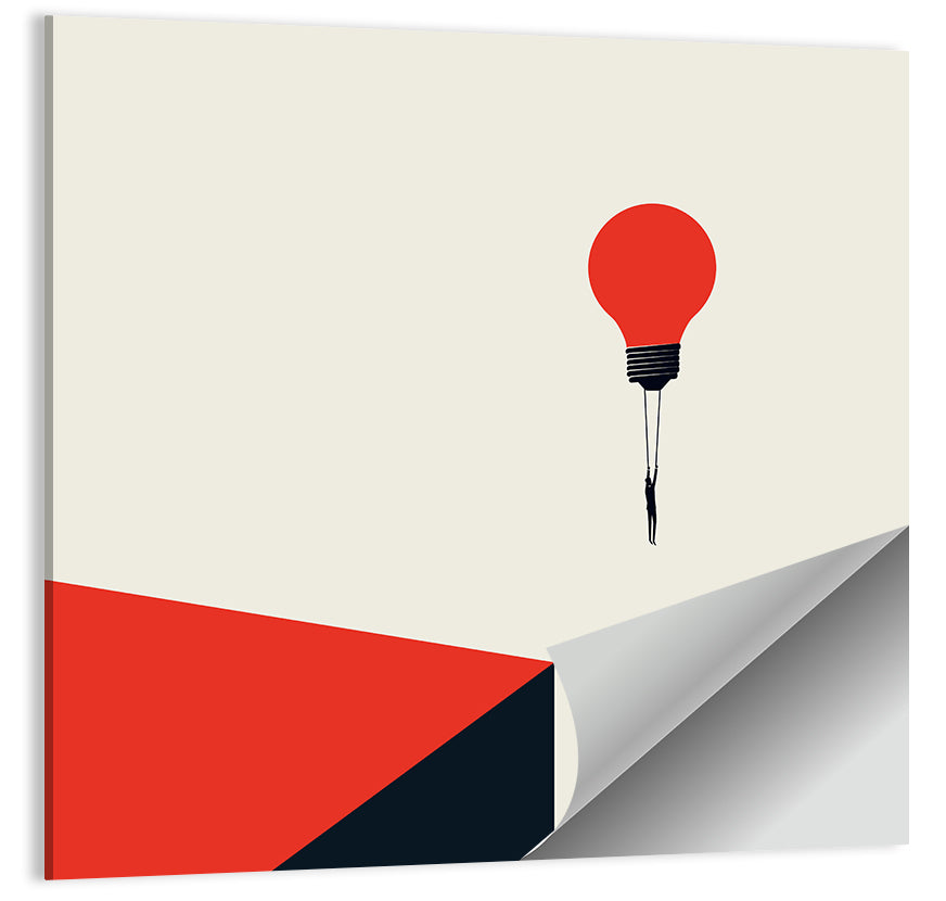Hanging from a Lightbulb Wall Art