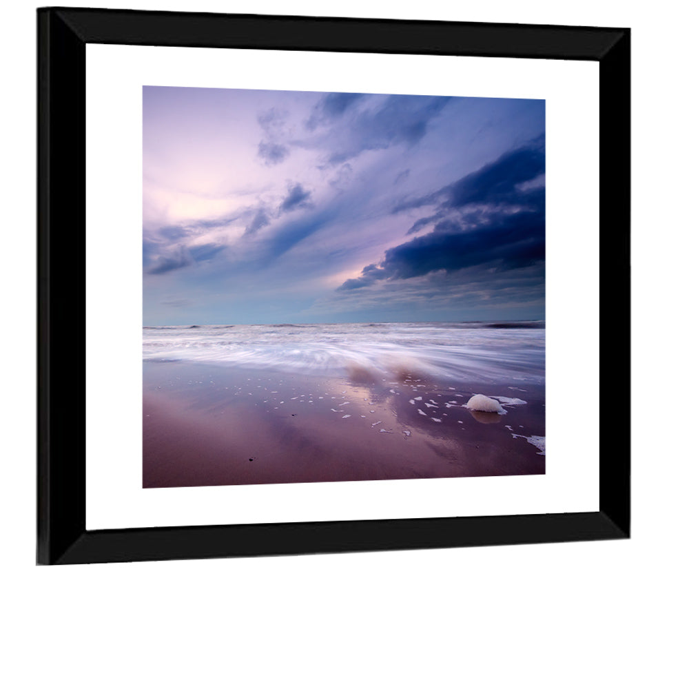 Purple Night Beach Wall Art