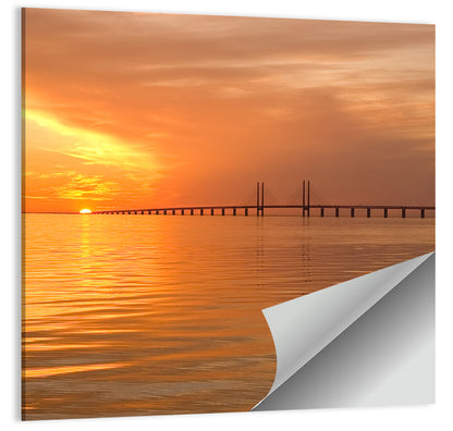 Oresunds Bridge Sunset Wall Art
