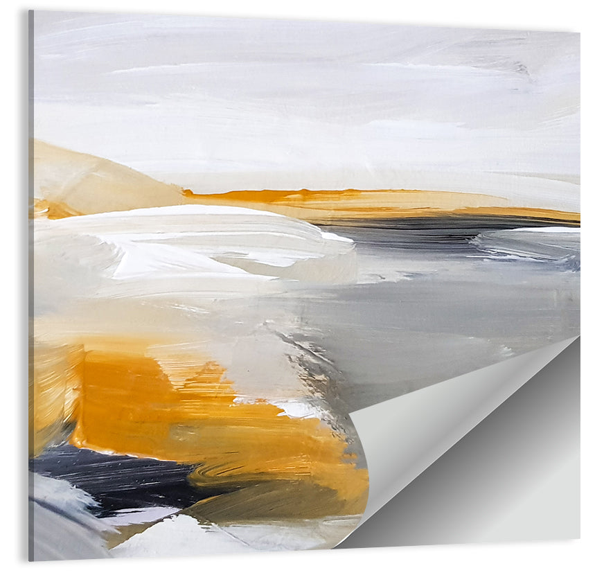 White Coastal Abstract Landscape Wall Art