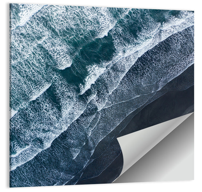 Volcanic Surf on Black Sand Wall Art as a poster print
