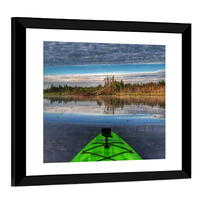 Crown Land Kayak View Ontario Wall Art as a framed print