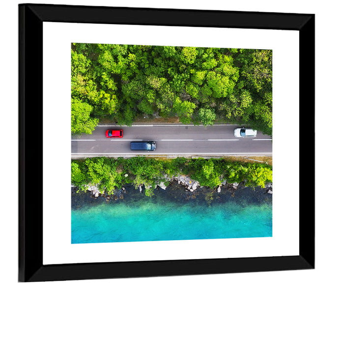 Sea Coast Highway Wall Art as a framed print