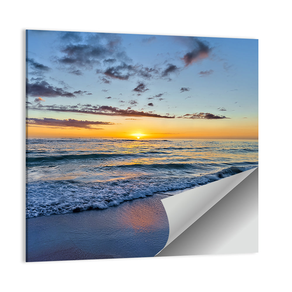 Foamy Waves at Golden Sunset Wall Art