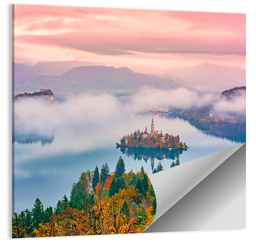 Misty Morning Over Lake Bled Wall Art