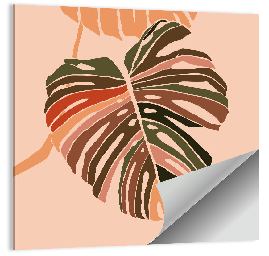 Monstera Leaf Abstract Wall Art