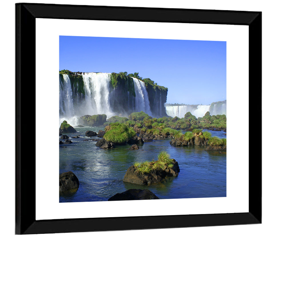 Iguazu Falls Mossy Rocks Wall Art