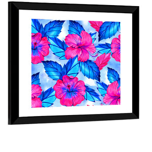 Hibiscus Floral Pattern Wall Art