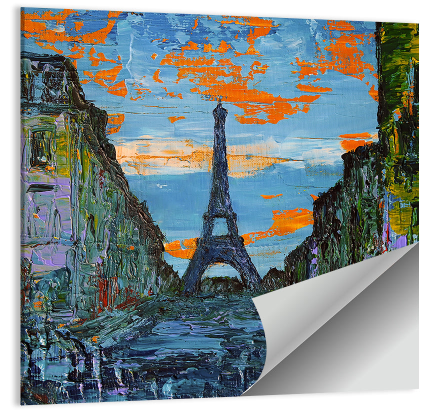Paris Dusk Street, Eiffel Tower Wall Art