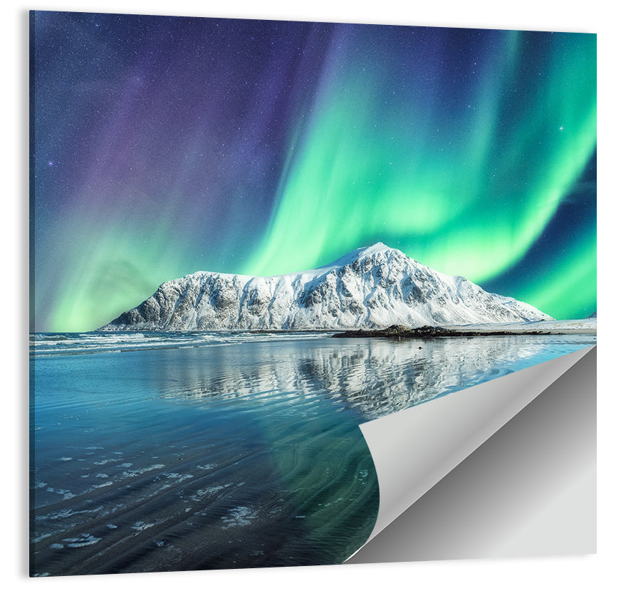 Aurora Borealis Skagsanden Beach Wall Art