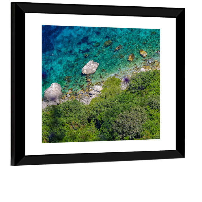 Capri Island Coast Wall Art as a framed print