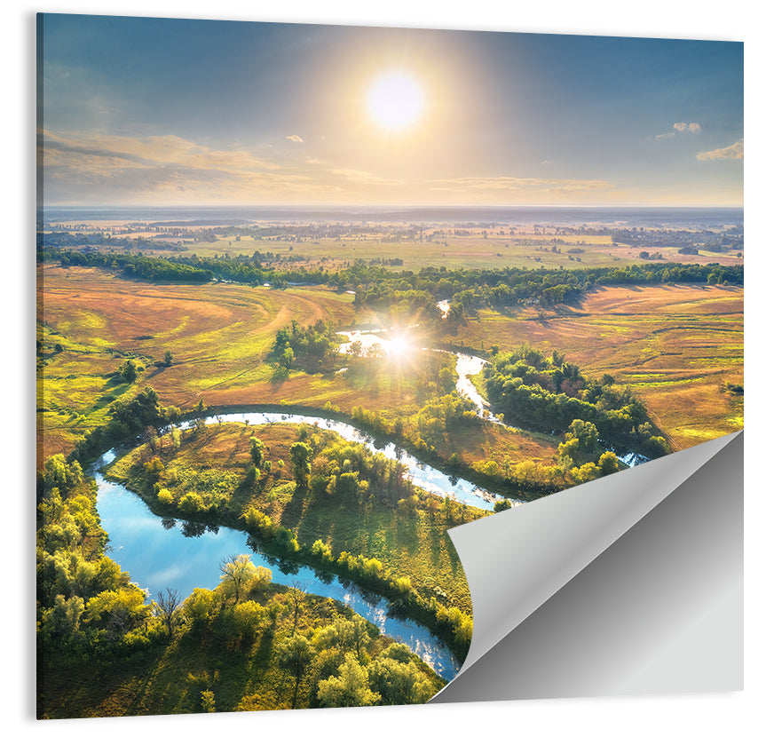 Sunlit Irrigation Canal Wall Art