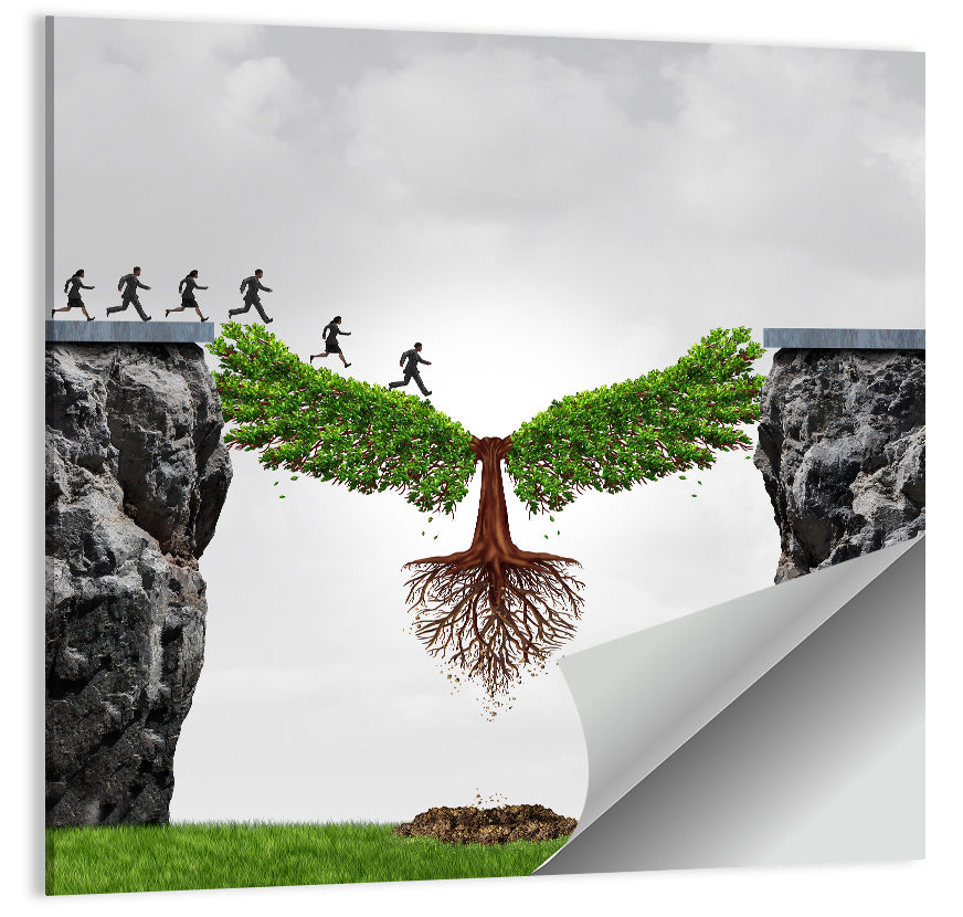 Winged Tree Over Chasm Wall Art
