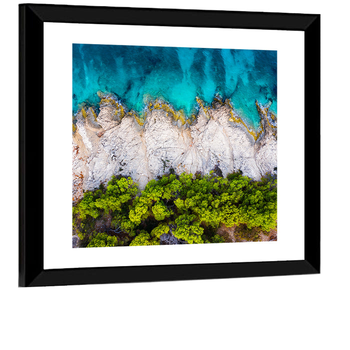 Croatian Coastscape Wall Art as a framed print