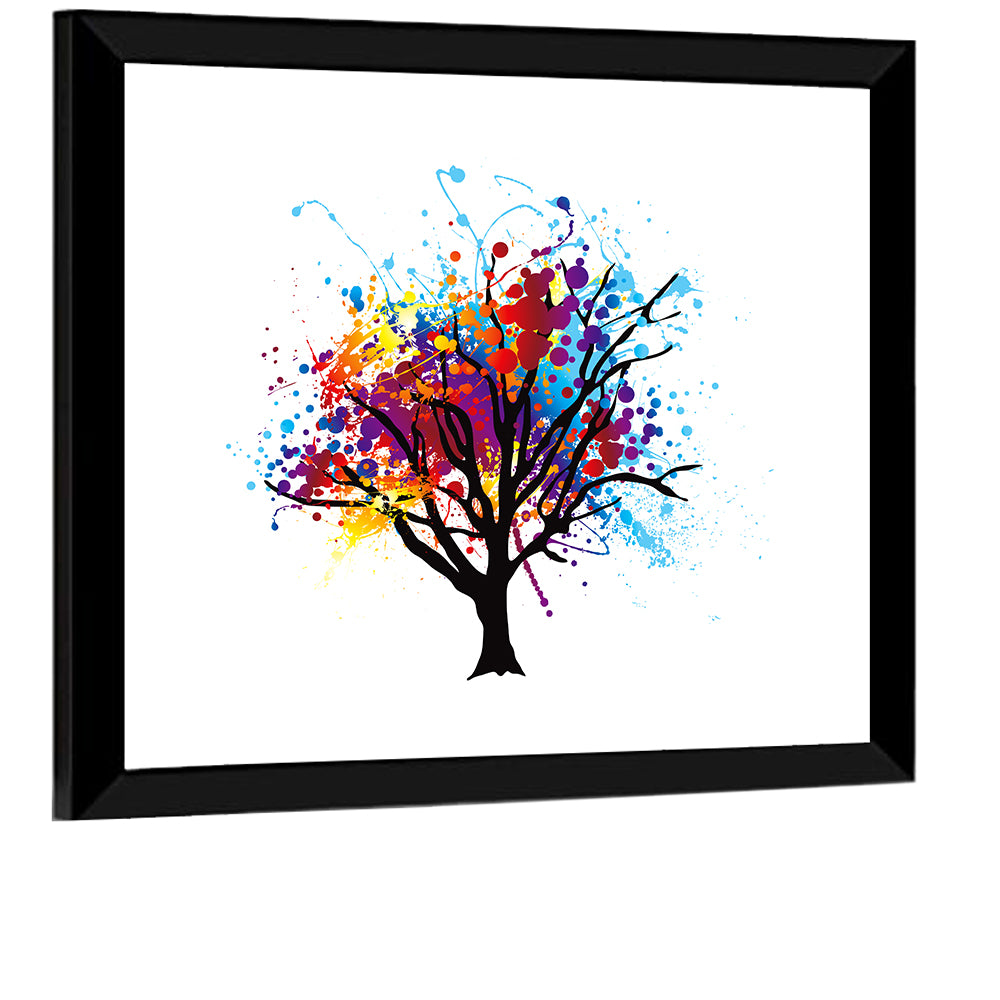 Abstract Splatter Tree Wall Art