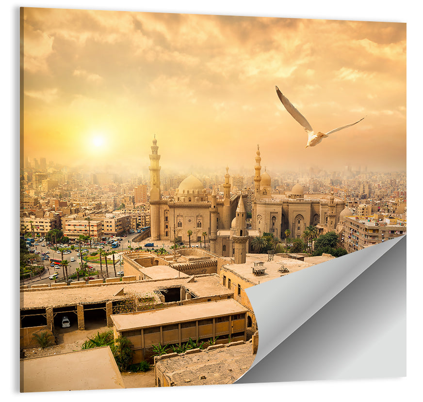 Sultan Hassan Mosque Wall Art, poster print, square