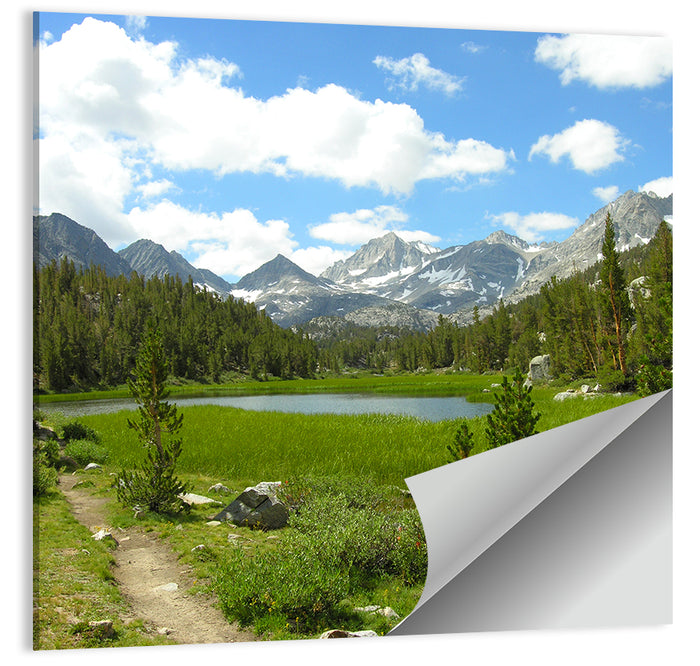 Sierra Nevada Trail to Snow Capped Peaks Wall Art as a poster print