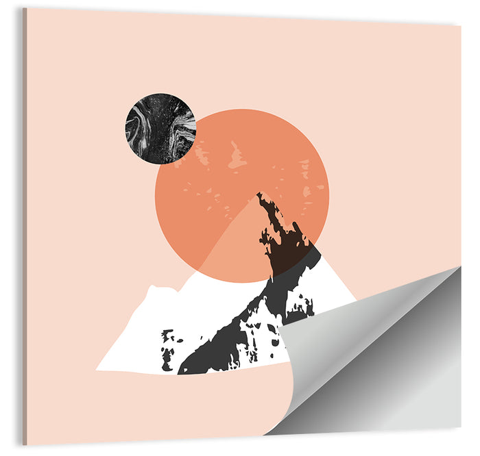 Abstract Mountain Sun and Moon Wall Art as a poster print