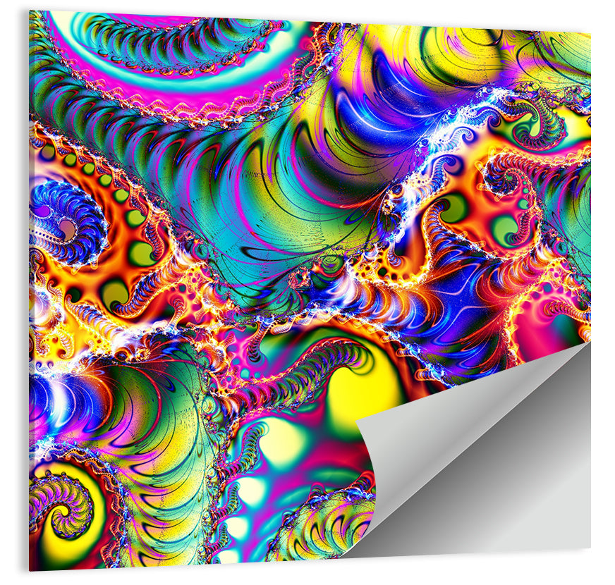 Chromatic Fractal Swirls Wall Art