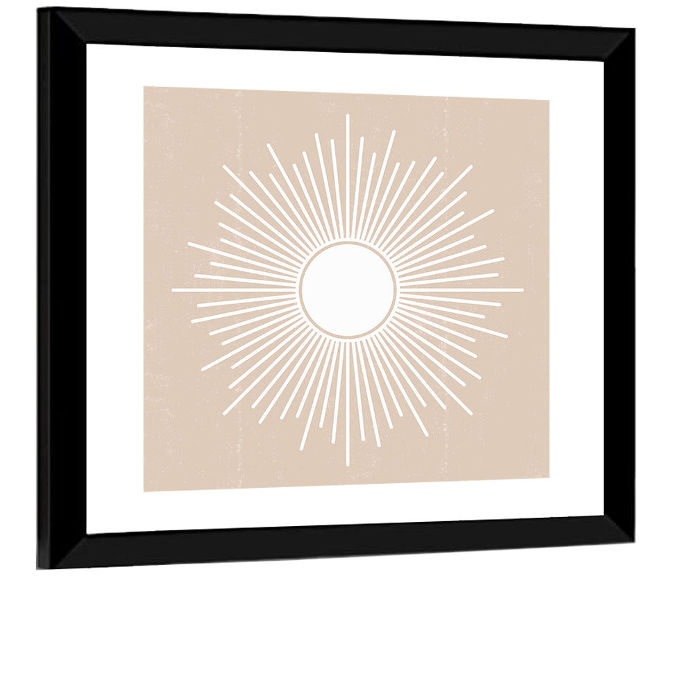 Beige Sunburst Abstract Wall Art