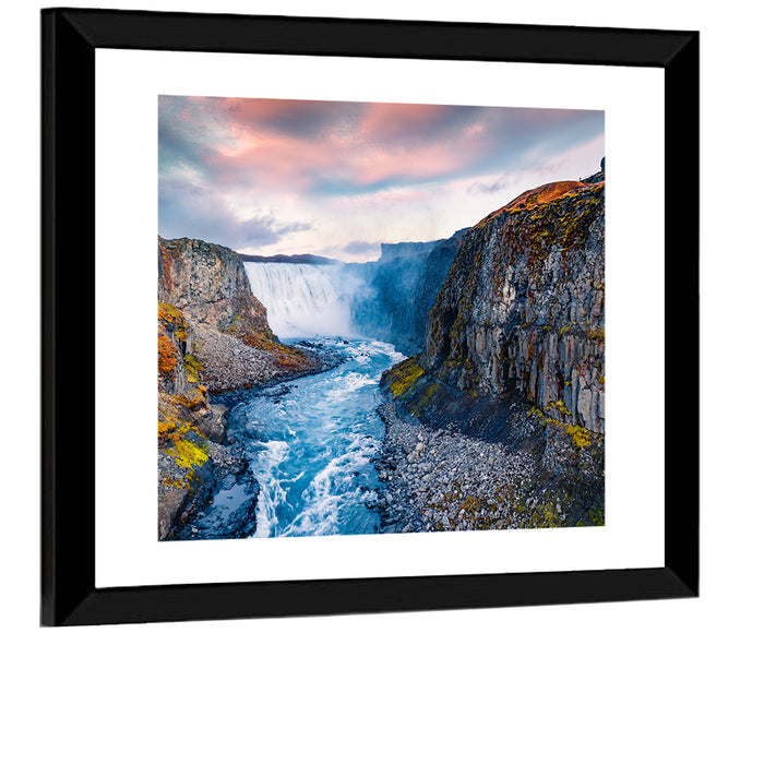 Dettifoss Waterfall Wall Art as a framed print