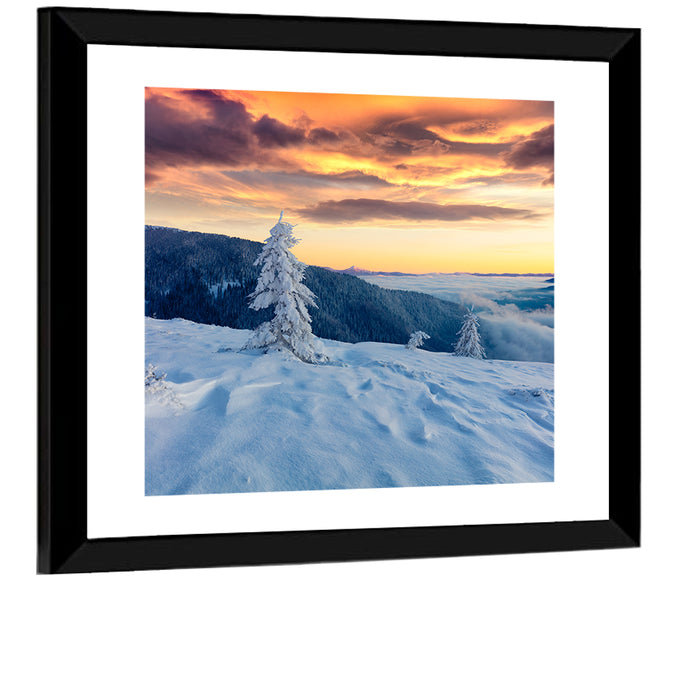 Carpathian Sunrise Wall Art as a framed print