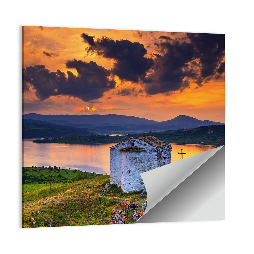 St John of Rila Chapel, Pchelitsa Wall Art, poster print, square