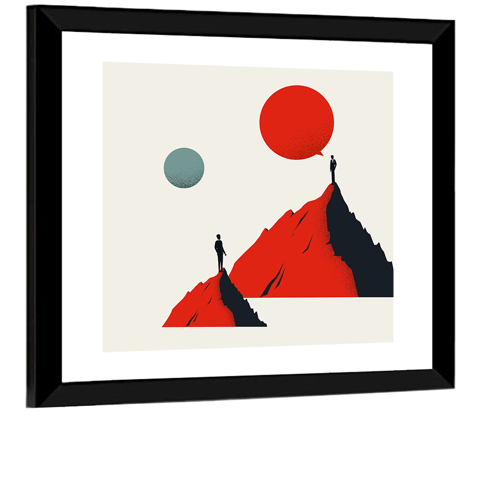 Peak Conversation Minimalist Illustration Wall Art