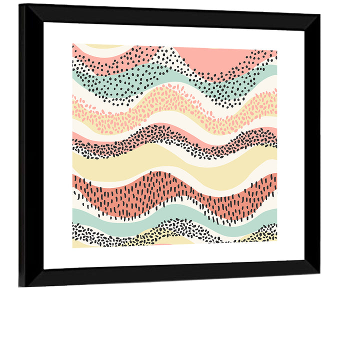 Wavy Color Block Pattern Wall Art as a framed print