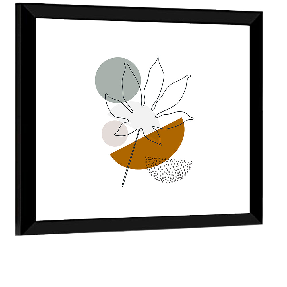 Palm Leaf with Geometric Shapes Wall Art