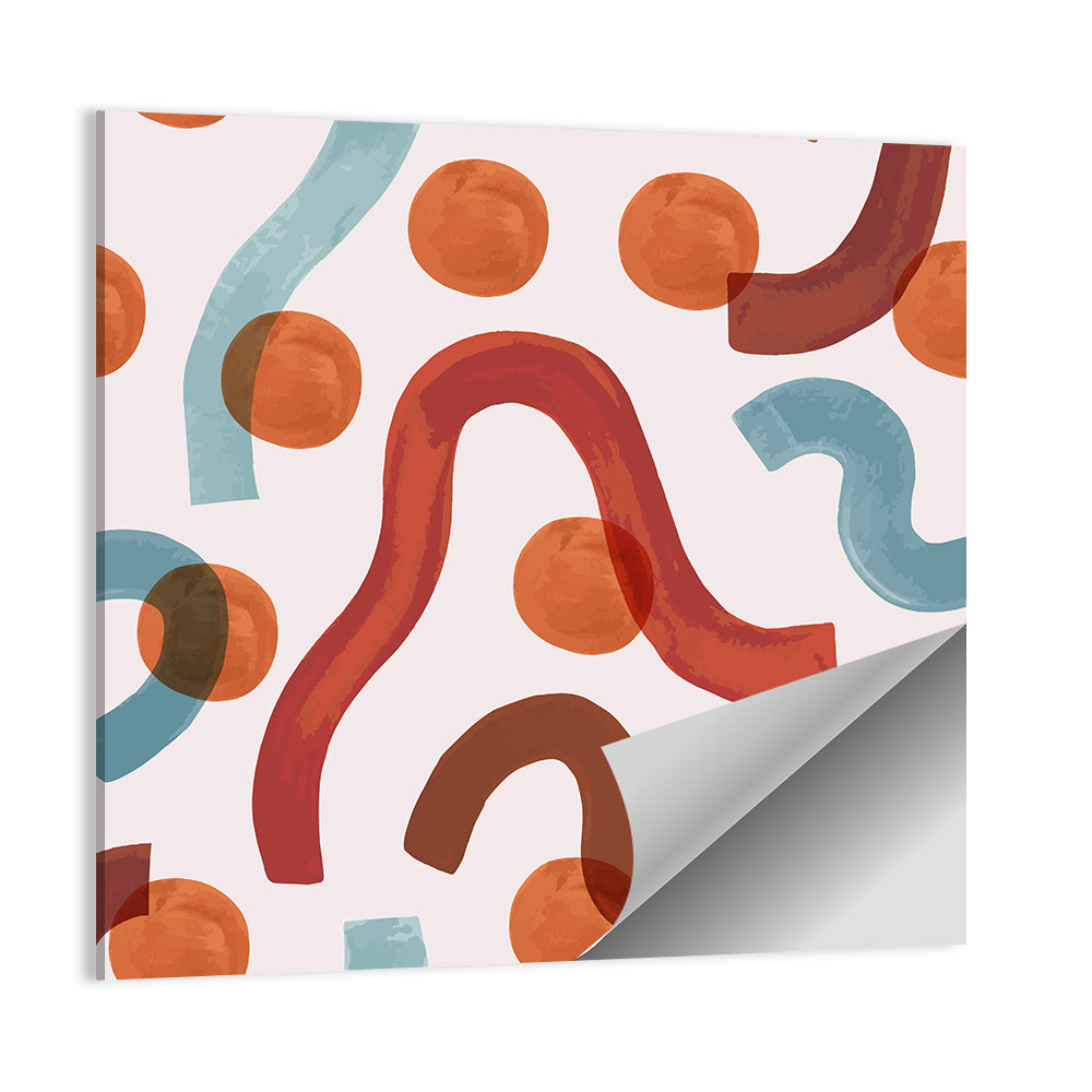 Playful Watercolor Worms Abstract Wall Art