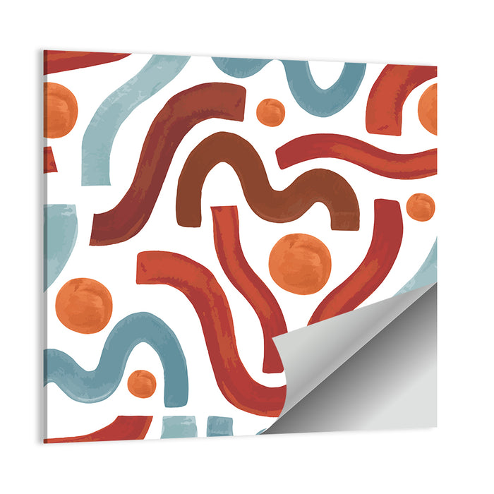 Sea of Worms Blue Abstract Wall Art as a poster print