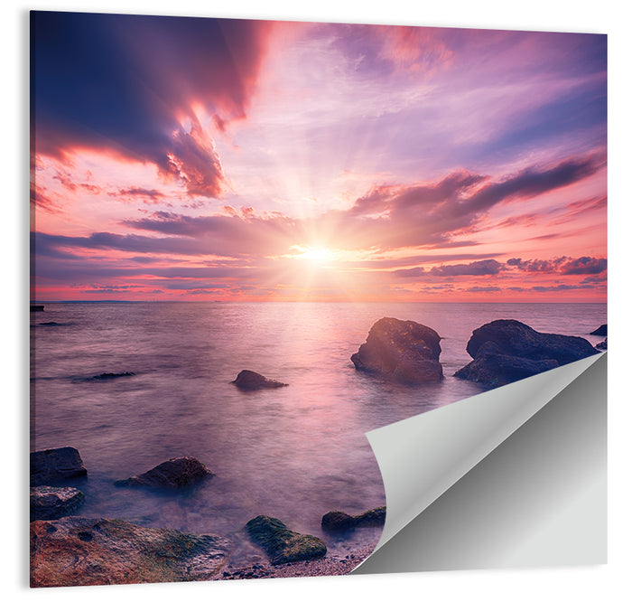 Ethereal Sea Sunrise Wall Art as a poster print