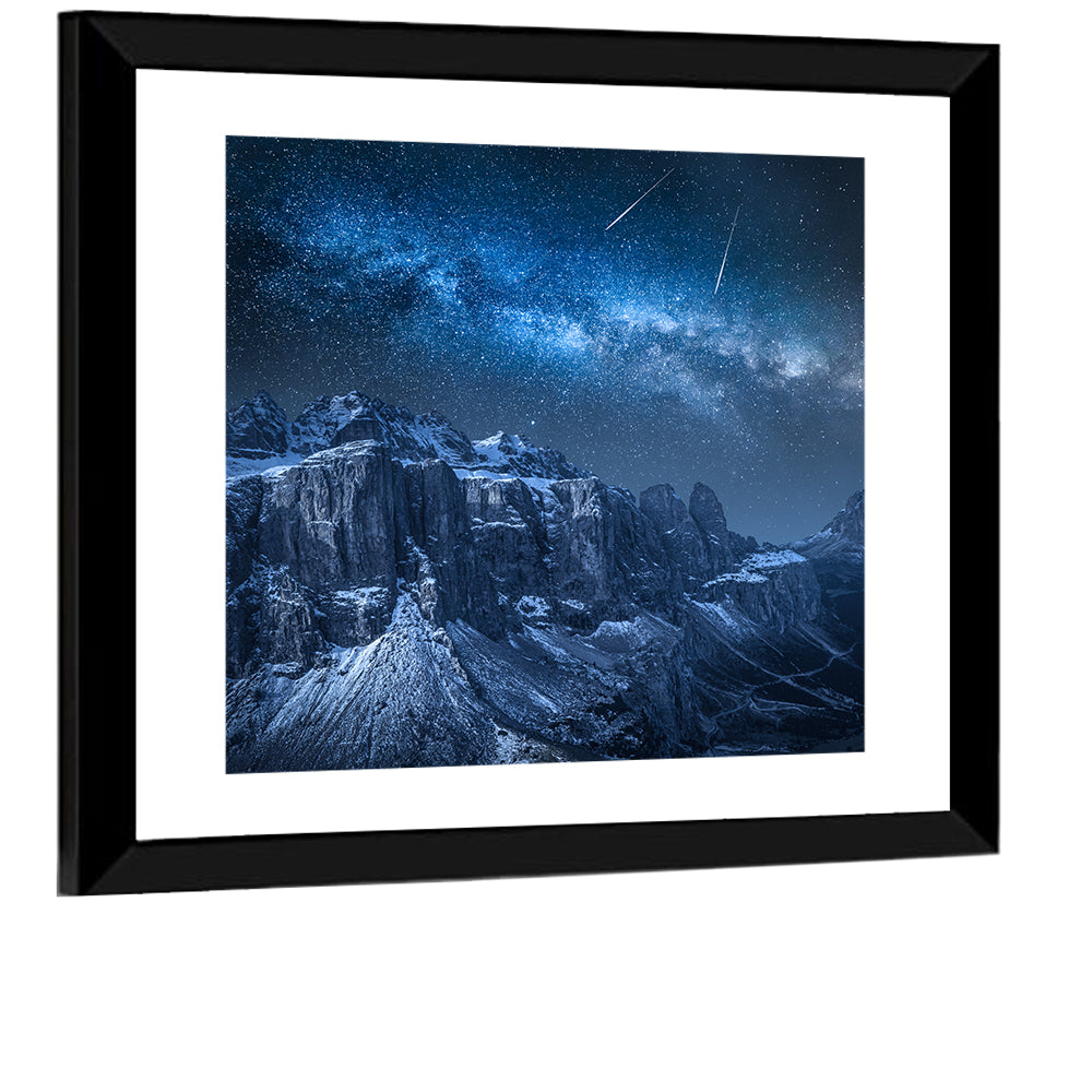 Milky Way Over Snowy Dolomites Wall Art