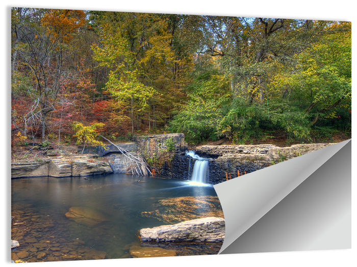 Freeman Mill Stone Dam Pond Wall Art as a poster print