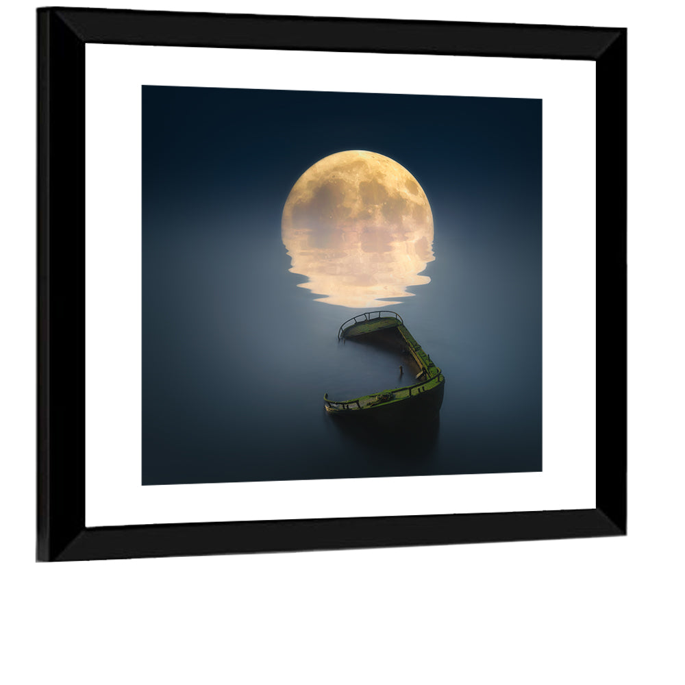 Moon & Broken Ship Wall Art