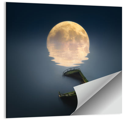 Moon & Broken Ship Wall Art