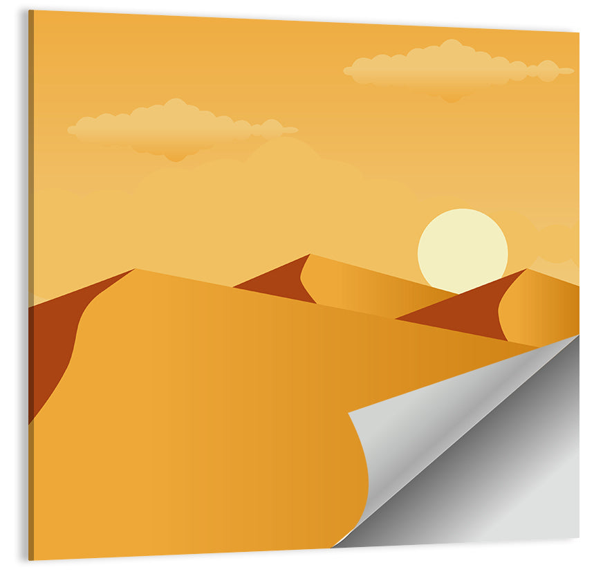 Sunset Over Sand Dunes Wall Art