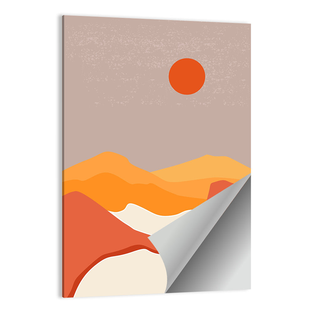 Desert Sunset Mountain Landscape Wall Art