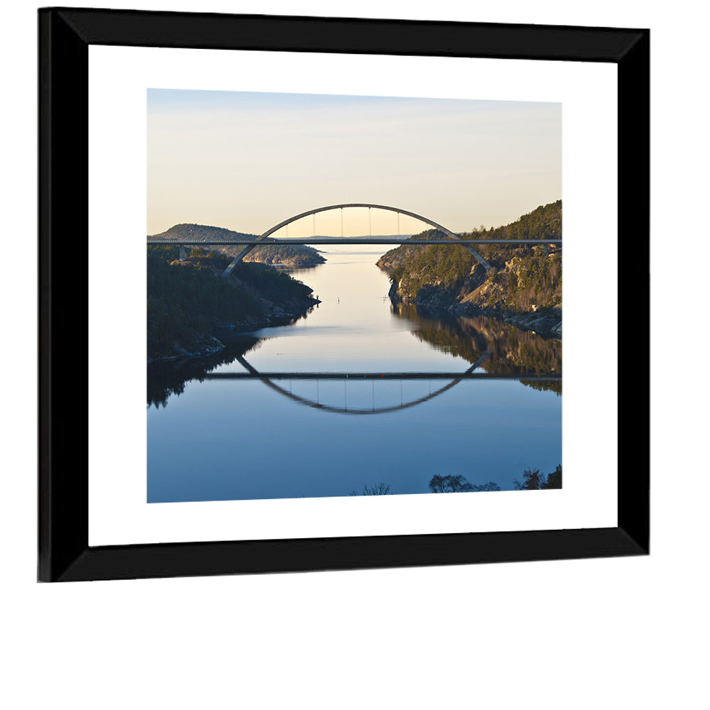 Svinesund Bridge at Golden Hour Wall Art
