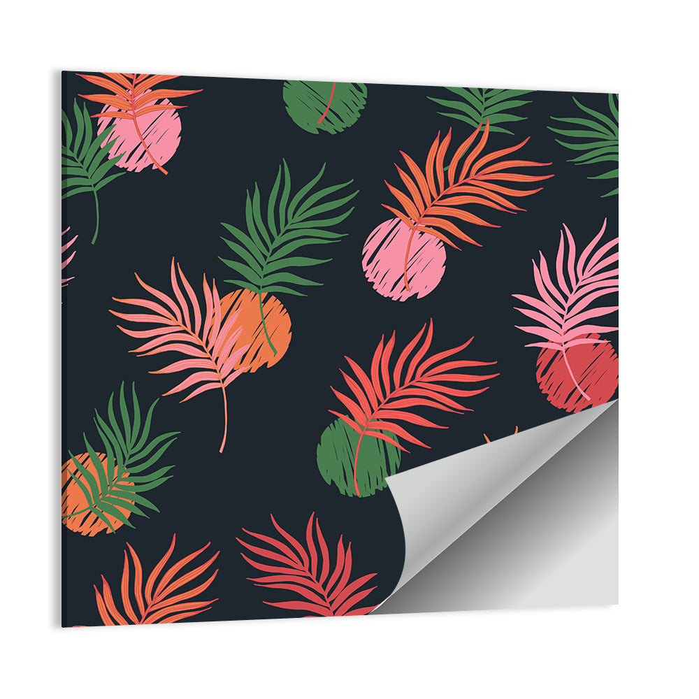 Palm Leaves with Scribbled Circles Wall Art